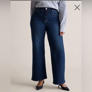 Quince Bella Stretch Wide Leg Jeans size 30 Midnight Blue